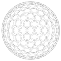 Wireframe Shape Geometric Golf Ball - Thumbnail 6
