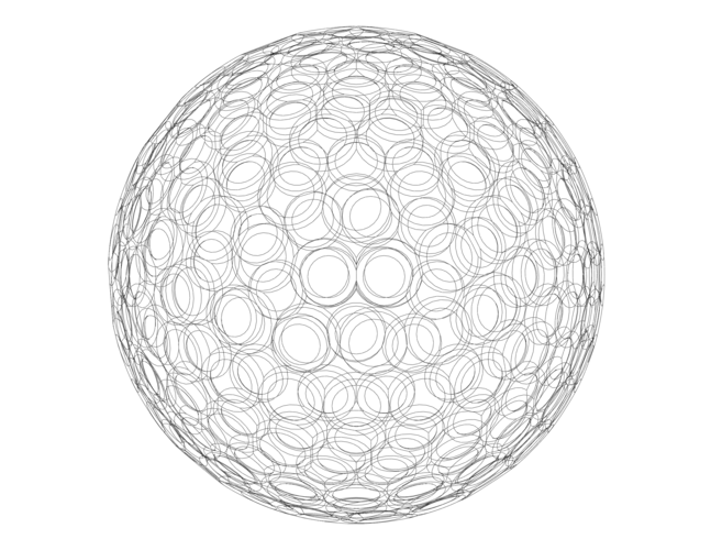 Wireframe Shape Geometric Golf Ball 3D Print 543908