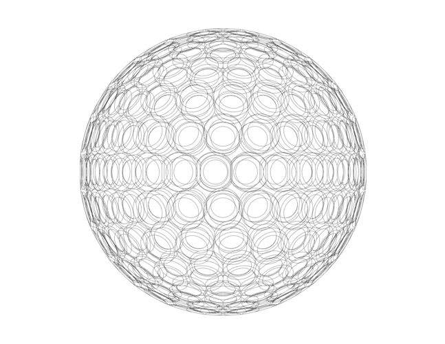 Wireframe Shape Geometric Golf Ball 3D Print 543909