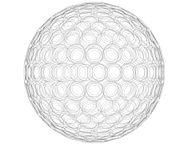 Wireframe Shape Geometric Golf Ball 3D Print 543910