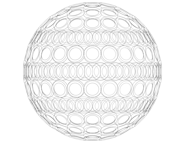 Wireframe Shape Geometric Golf Ball 3D Print 543911