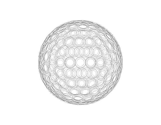 Wireframe Shape Geometric Golf Ball 3D Print 543912