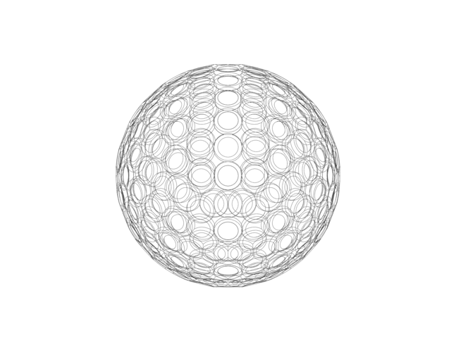 Wireframe Shape Geometric Golf Ball 3D Print 543913