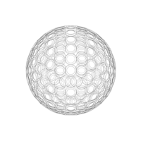 Wireframe Shape Geometric Golf Ball - Thumbnail 12