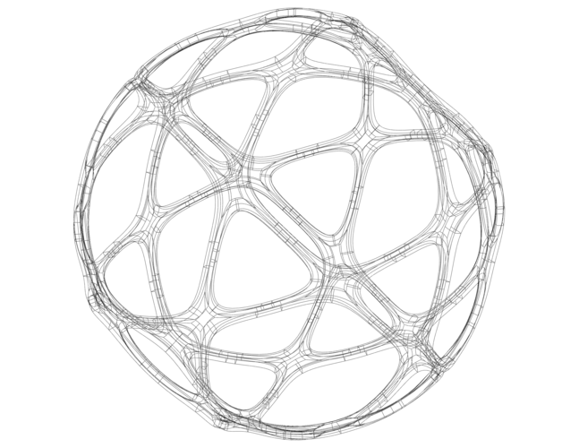 Wireframe Shape Geometric Sports Ball 3D Print 543922