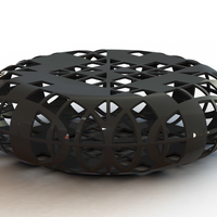 Grey Circular Shape Bench - Thumbnail 1