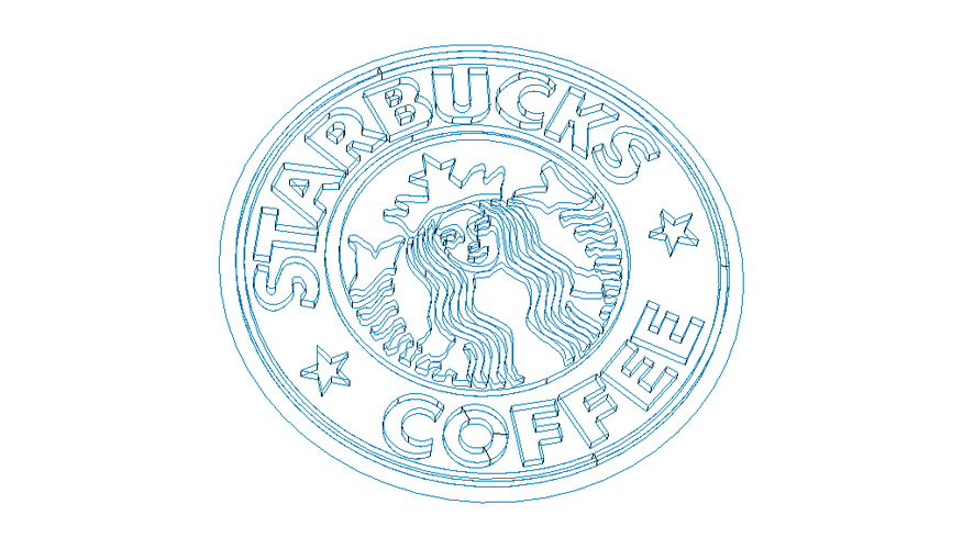 Starbucks Coffee Logo Surface Modeling 3D Print 543997