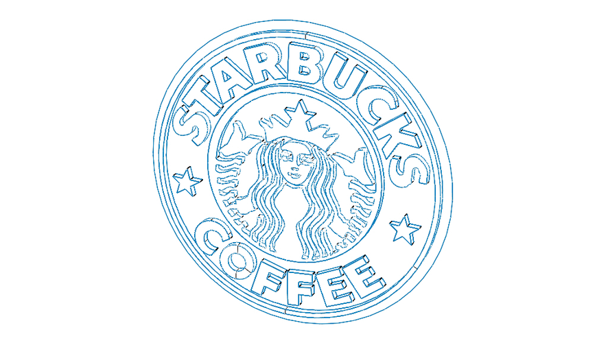 Starbucks Coffee Logo Surface Modeling 3D Print 543998