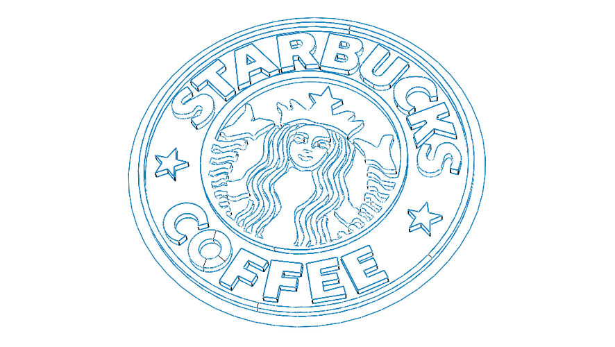 Starbucks Coffee Logo Surface Modeling 3D Print 543999