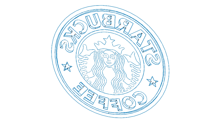 Starbucks Coffee Logo Surface Modeling 3D Print 544001