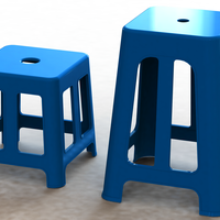 Small Blue Plastic Stool 3D Printing 544048