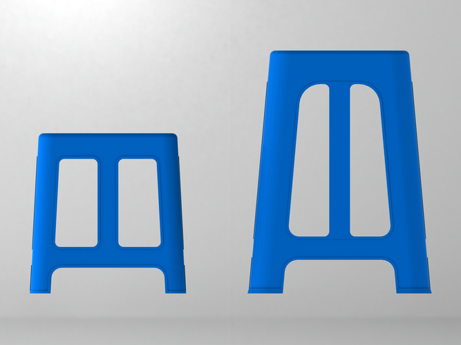 Blue Plastic Stool 3D Print 544049