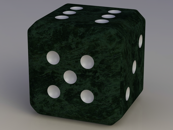 Green Marbleized Dice With White Pips 2in 3D Print 544061