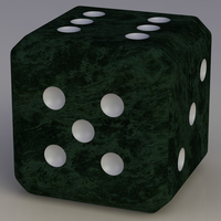 Small Green Marbleized Dice With White Pips 2in 3D Printing 544061