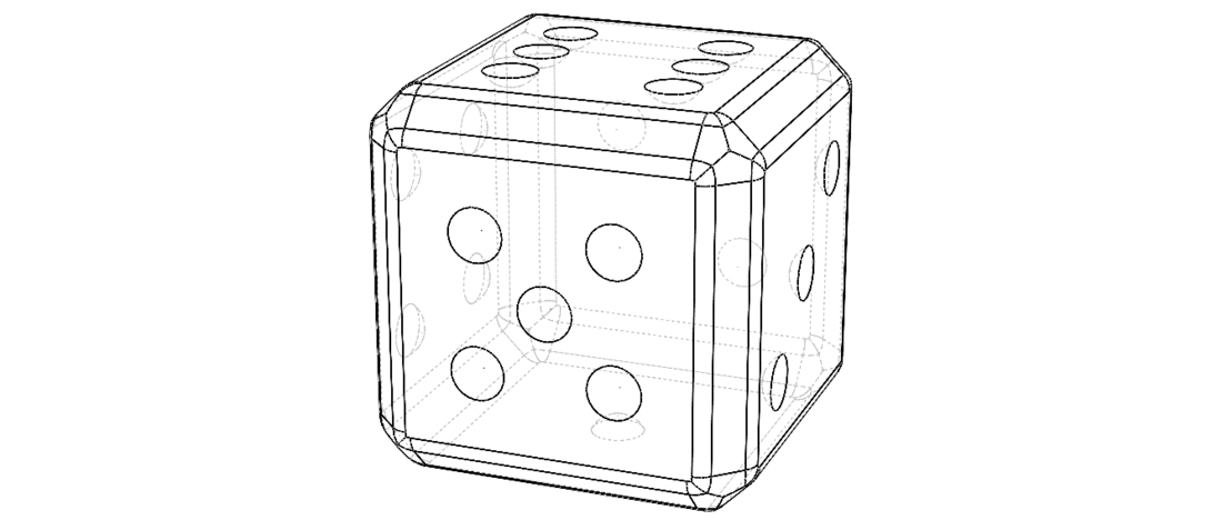 Green Marbleized Dice With White Pips 2in 3D Print 544063