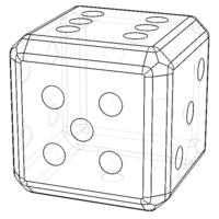 Green Marbleized Dice With White Pips 2in - Thumbnail 3
