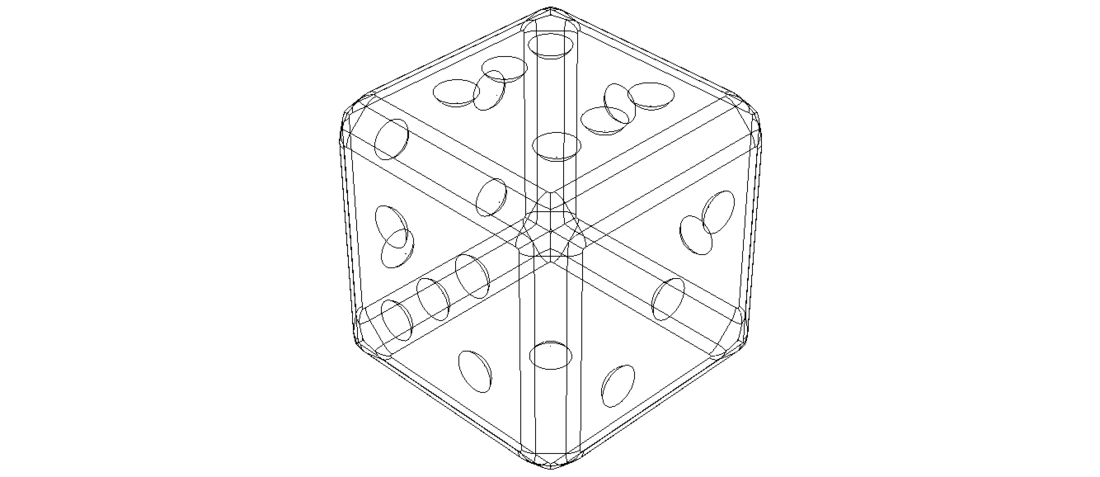 Green Marbleized Dice With White Pips 2in 3D Print 544064