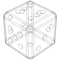 Green Marbleized Dice With White Pips 2in - Thumbnail 4