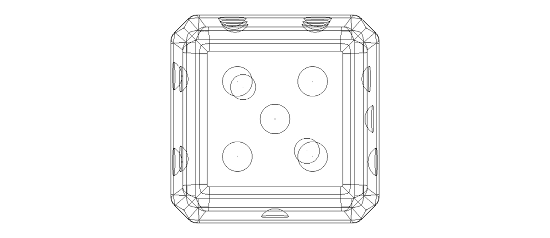 Green Marbleized Dice With White Pips 2in 3D Print 544066