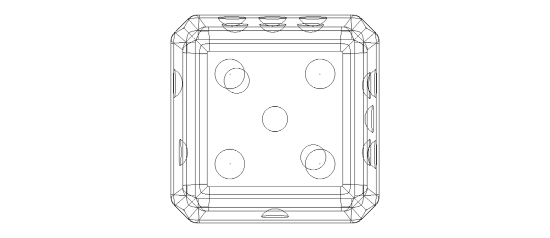 Green Marbleized Dice With White Pips 2in 3D Print 544069