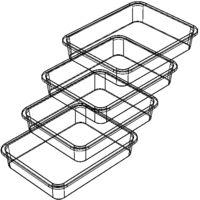 Rectangular Plastic Tray 30 Cms X 40 Cms X 8 Cms - Thumbnail 5