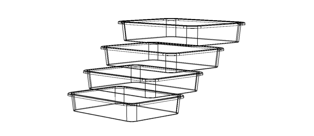 Rectangular Plastic Tray 30 Cms X 40 Cms X 8 Cms 3D Print 544107