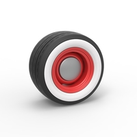 Wide Whitewall Wheel of Hot rod Scale 1:25 - Thumbnail 1