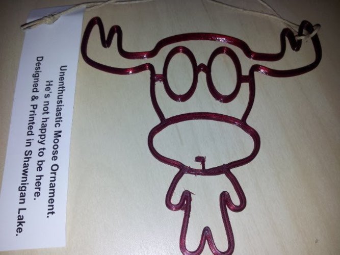 Unenthusiastic Moose Ornament 3D Print 54411
