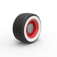 Wide Whitewall Wheel of Hot rod Scale 1:25 - Thumbnail 2
