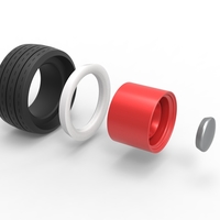 Wide Whitewall Wheel of Hot rod Scale 1:25 - Thumbnail 10