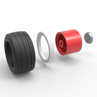 Wide Whitewall Wheel of Hot rod Scale 1:25 - Thumbnail 11