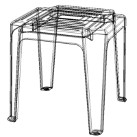 Blue Stackable Plastic Outdoor Side Table - Thumbnail 3