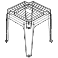 Blue Stackable Plastic Outdoor Side Table - Thumbnail 4