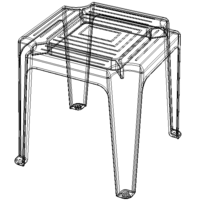 Blue Stackable Plastic Outdoor Side Table - Thumbnail 5