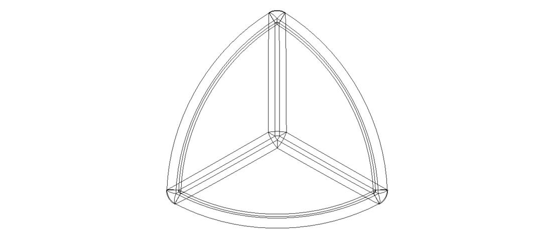 Wireframe Shape Reuleaux Tetrahedron 3D Print 544183