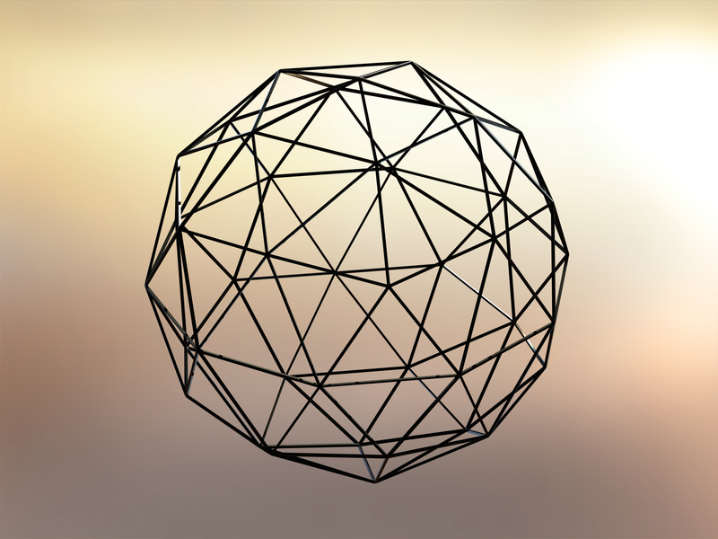 Wireframe Shape Geodesic Polyhedron Sphere