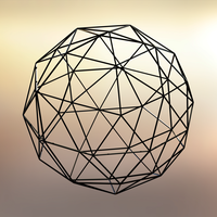 Wireframe Shape Geodesic Polyhedron Sphere - Thumbnail 1