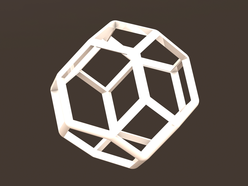 Wireframe Shape Truncated Octahedron