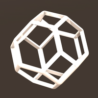 Wireframe Shape Truncated Octahedron - Thumbnail 1