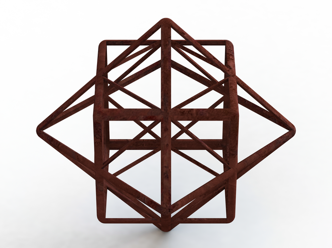 Wireframe Shape First Stellation of Cuboctahedron 3D Print 544216