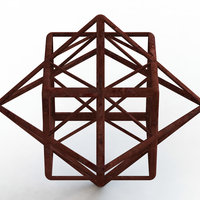 Small Wireframe Shape First Stellation of Cuboctahedron 3D Printing 544216