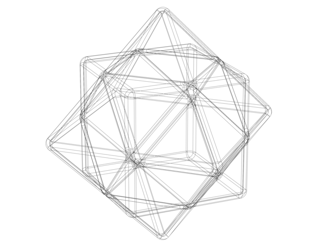 Wireframe Shape First Stellation of Cuboctahedron 3D Print 544218