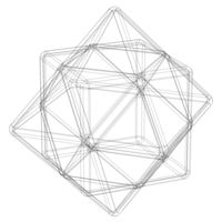 Wireframe Shape First Stellation of Cuboctahedron - Thumbnail 3