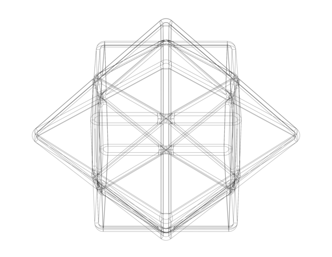 Wireframe Shape First Stellation of Cuboctahedron 3D Print 544219