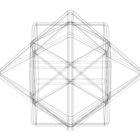 Wireframe Shape First Stellation of Cuboctahedron - Thumbnail 4