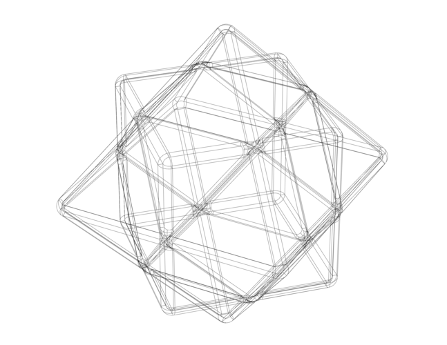 Wireframe Shape First Stellation of Cuboctahedron 3D Print 544220