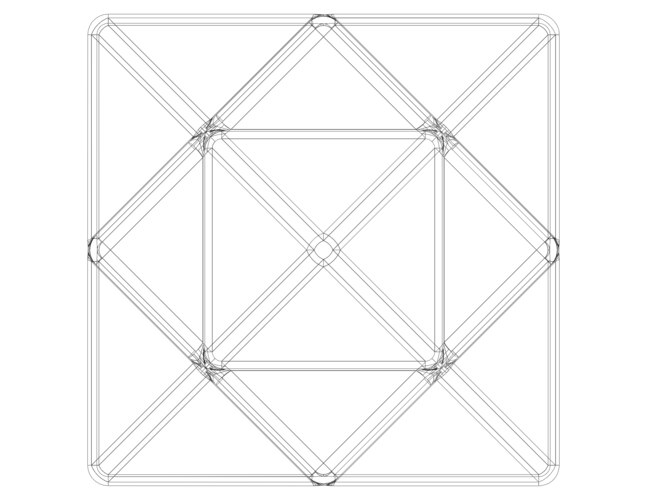 Wireframe Shape First Stellation of Cuboctahedron 3D Print 544221