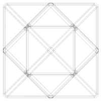 Wireframe Shape First Stellation of Cuboctahedron - Thumbnail 6