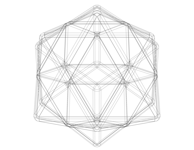 Wireframe Shape First Stellation of Cuboctahedron 3D Print 544222