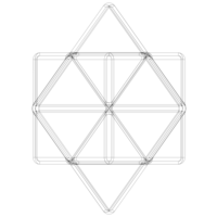Wireframe Shape First Stellation of Cuboctahedron - Thumbnail 10